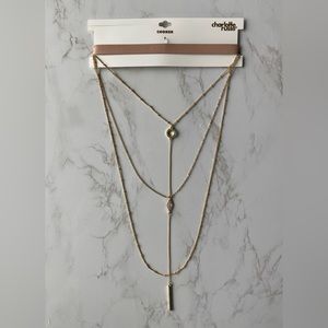 Charlotte Russe Women's Pink Choker Necklace Set